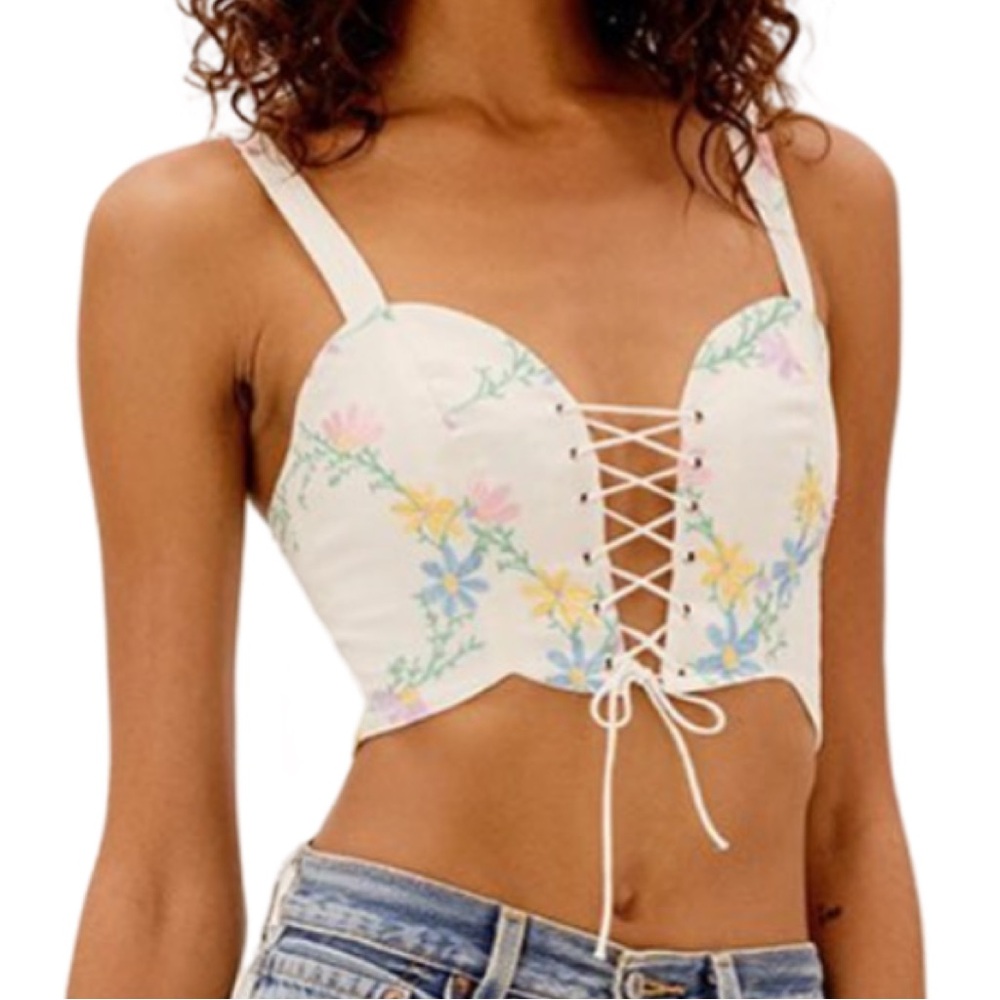 For Love And Lemons Majorie Top in Ivory